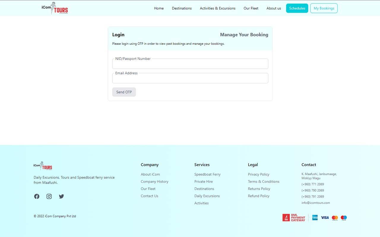 iCom Tours website and portal — screenshot 3 of 5